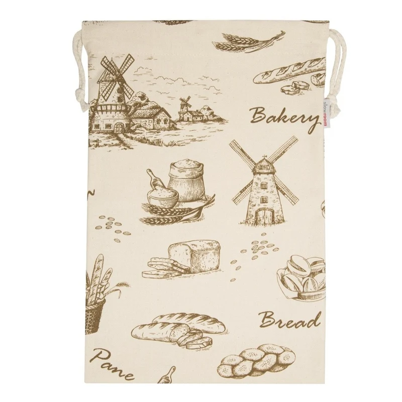 Brot Aufbewahrungsbeutel aus Baumwolle, Motiv "Bakery", 28 x 38 cm