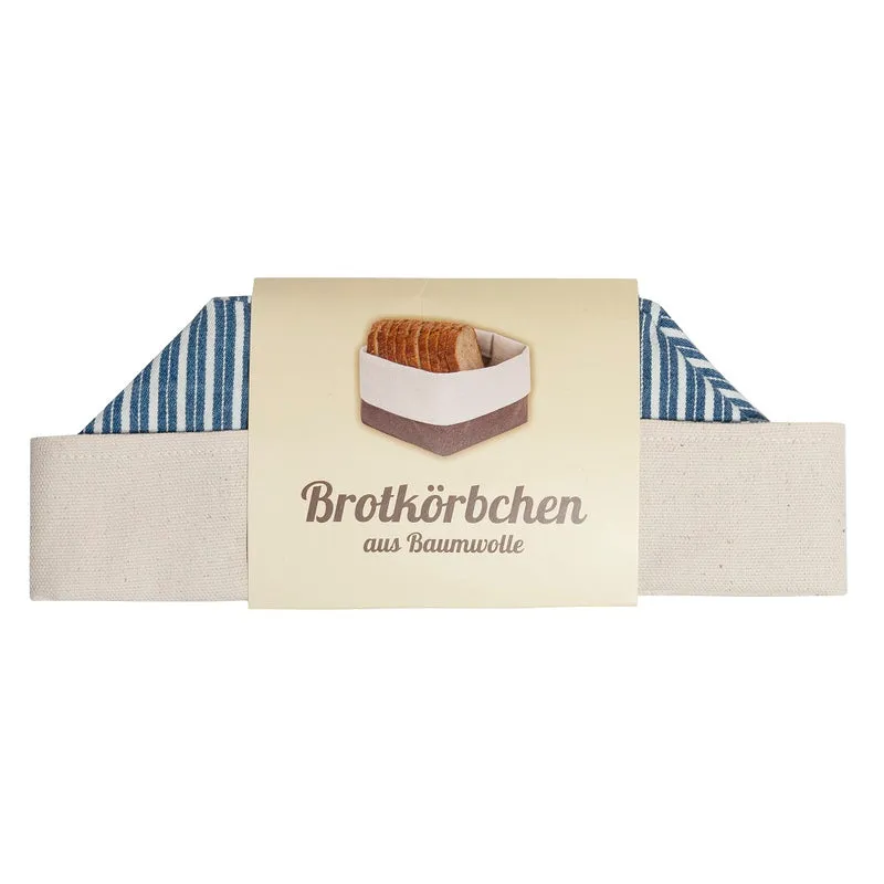 Brotkorb aus Halbleinen, Motiv "Streifen Blau"