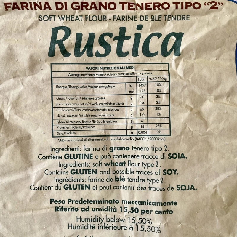 Italienisches Weizenmehl Tipo 2 - Polselli Rustica pro Kg