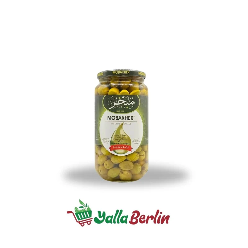 Mobakher Grüne Oliven Salqini – mit Stein 1000 gr