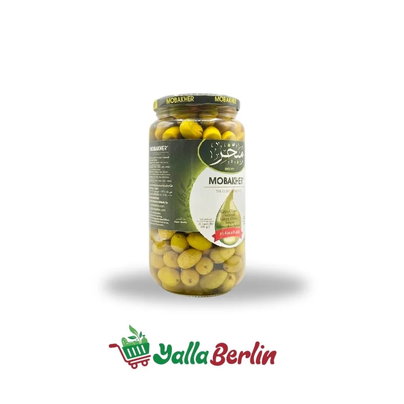 Mobakher Grüne Oliven Salqini – mit Stein 1000 gr