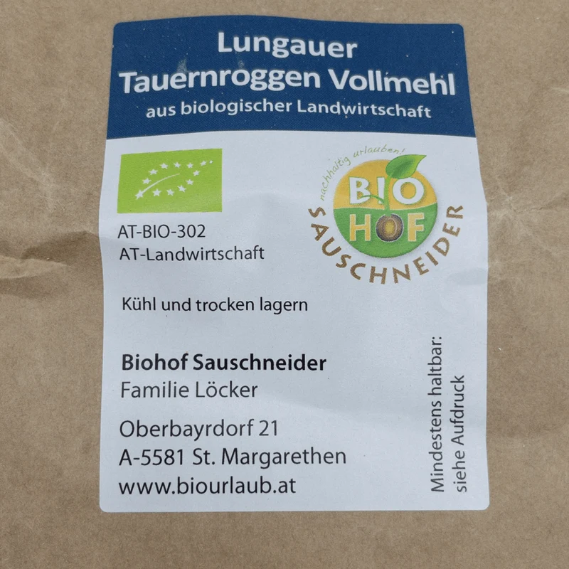 Bio Lungauer Tauernroggen Vollkornmehl