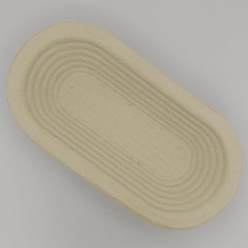 Gärkorb (Brotform, Simperl) Oval länglich aus Holzschliff, Rillenmuster, 0,75 Kg, 30 x 13 cm
