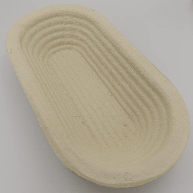 Gärkorb (Brotform, Simperl) Oval länglich aus Holzschliff, Rillenmuster, 0,75 Kg, 30 x 13 cm