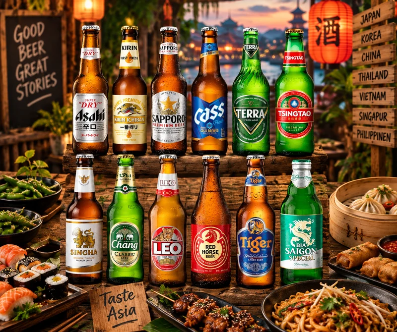 Asien Bierpaket XL – 12 verschiedene Biere