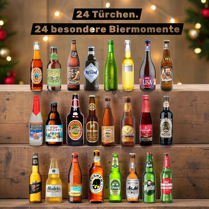 Bier Adventskalender 2026 – 24 internationale Biere & Weihnachtsbiere | 3 Designs