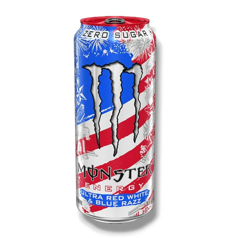 Monster Ultra Red White & Blue Razz 473 ml – Zero Sugar Energy Drink
