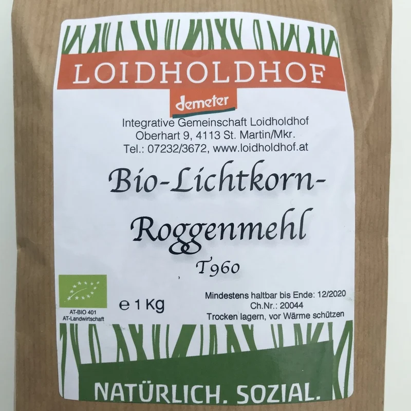 Bio Lichtkornroggen Mehl Typ 960