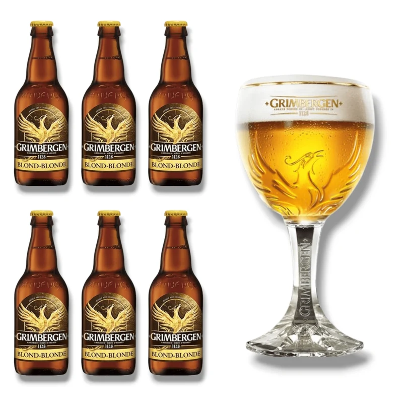 Grimbergen Bier mit Originalglas – mehrere Sorten zur Auswahl