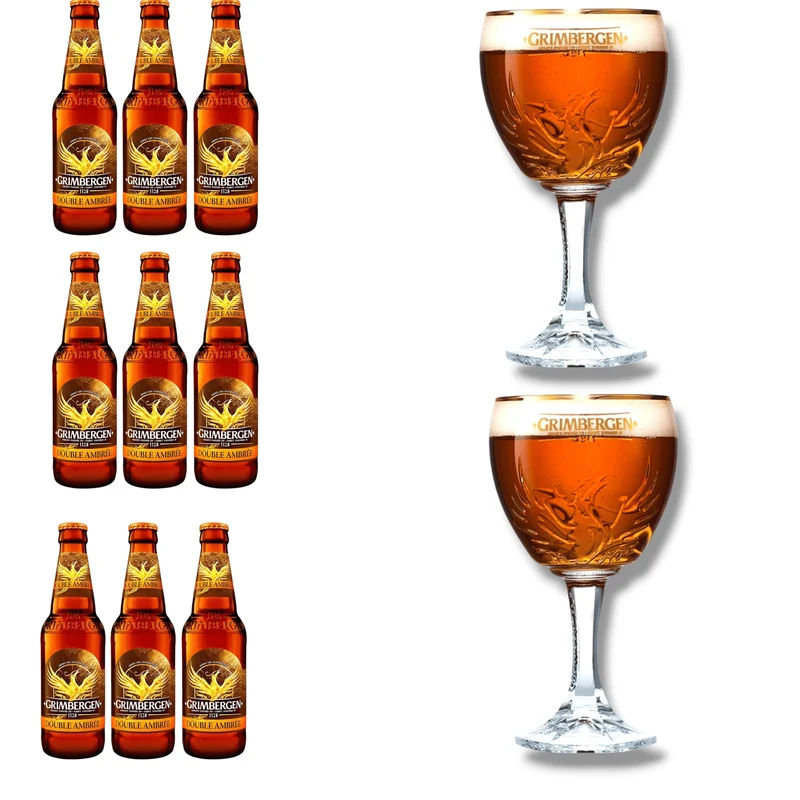 Grimbergen Bier mit Originalglas – mehrere Sorten zur Auswahl