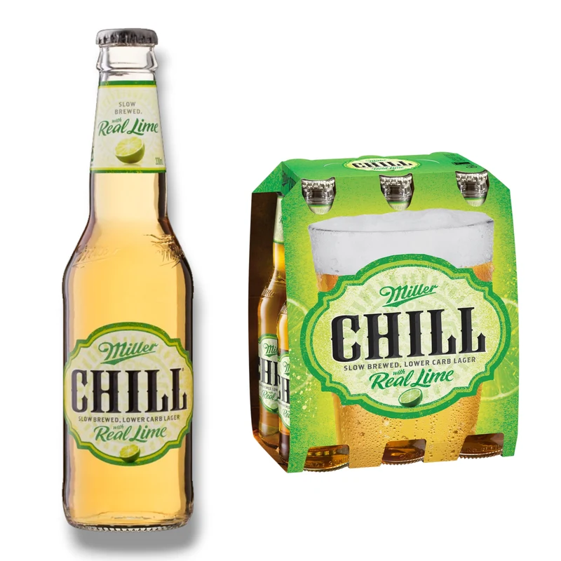 Miller Chill Real Lime 0,33l – Bier mit Limette & Lower Carb 4,0 % Vol.