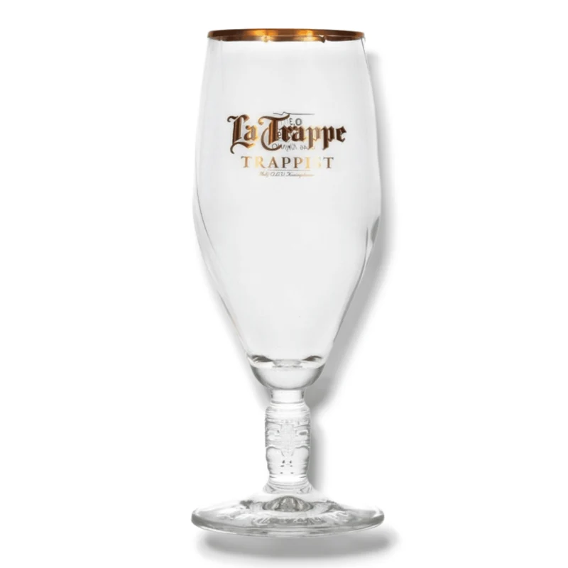 La Trappe Trappist Bierglas 300 ml – Elegantes Fußglas mit Goldrand