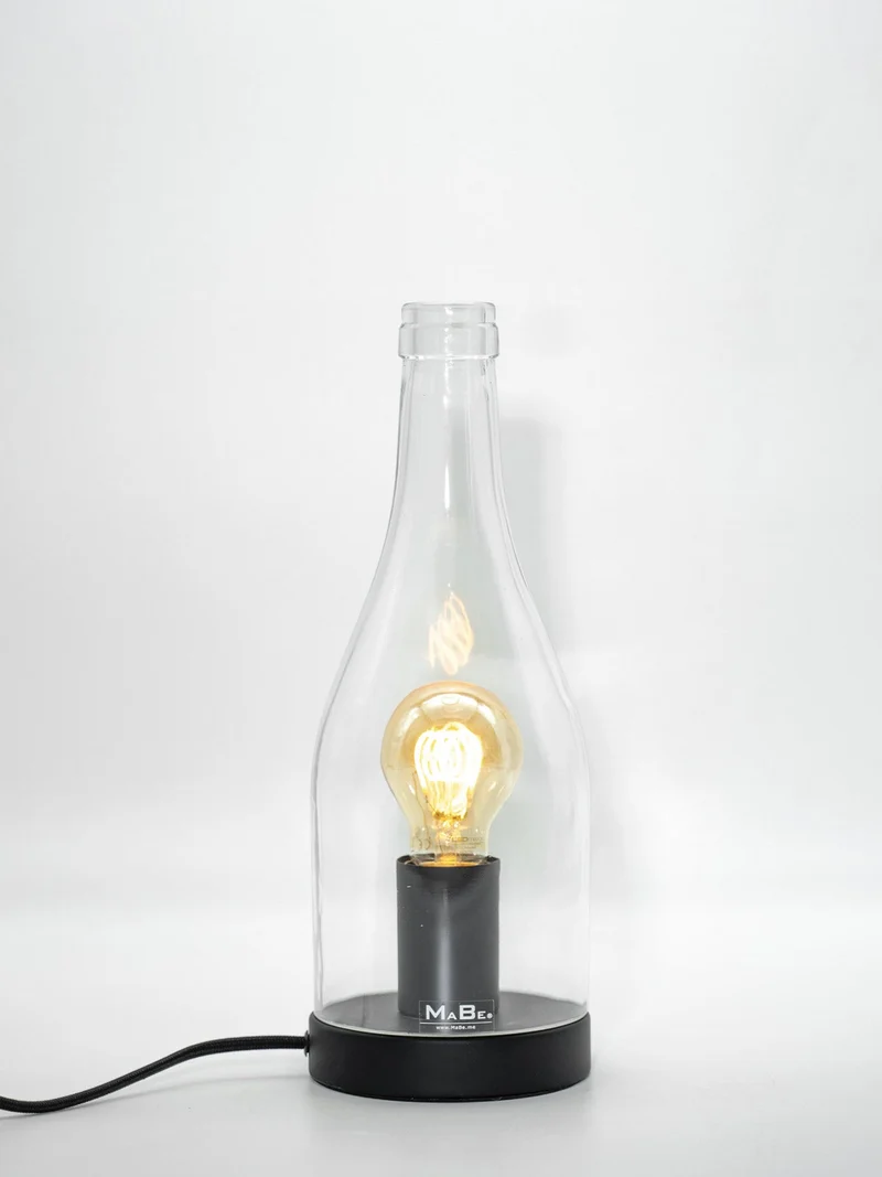 TischLampe Klassik - aus der 3 l Big Bottle Weinbrandflasche - B2B