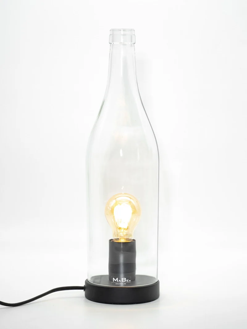 TischLampe Klassik - aus der 3 l Big Bottle Weinbrandflasche - B2B