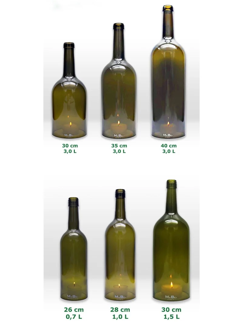 TischLampe Klassik - aus der 3 l Big Bottle Weinbrandflasche - B2B