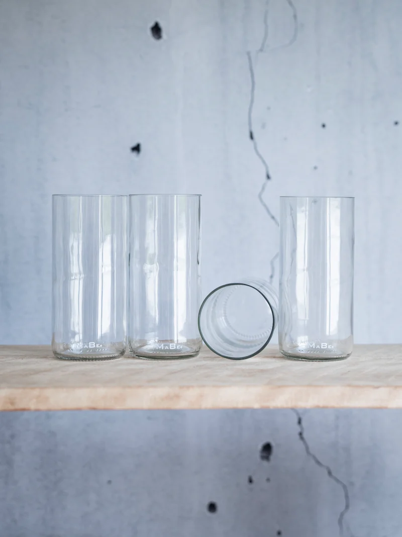 Trink Glas - 500 ml - trinkt mit Stil & aus der leeren Flasche