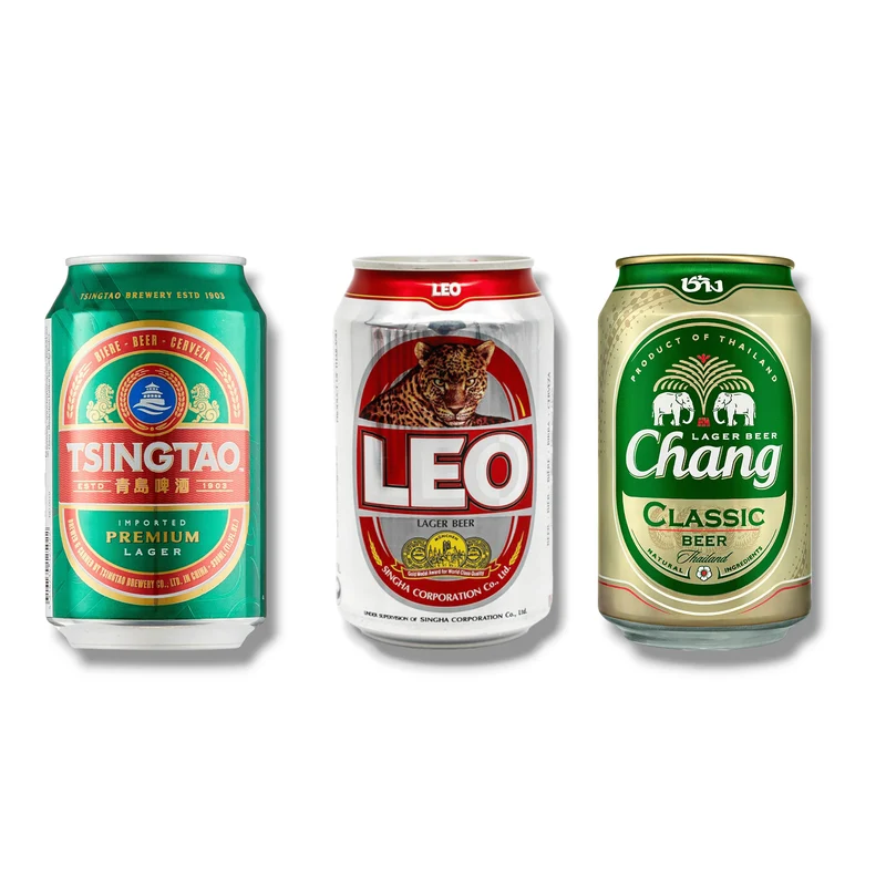 Asien Dosenbier Mix – Tsingtao, Leo & Chang