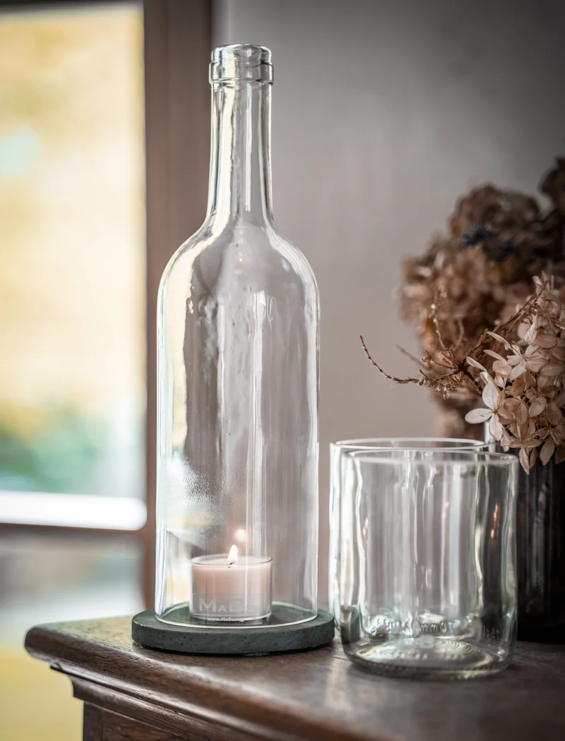 Trink Glas - Upcycling aus der dt. Weinflasche - witzig & ecofriendly - B2B