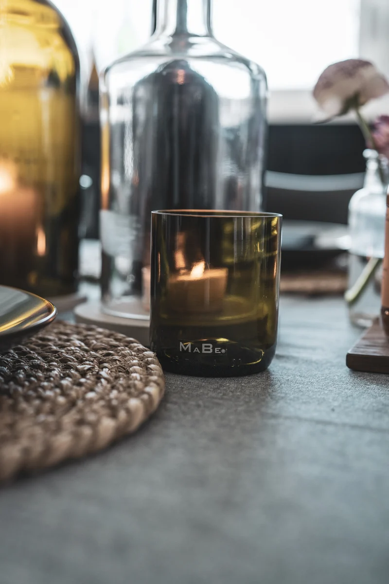 Trink Glas - Upcycling aus der dt. Weinflasche - witzig & ecofriendly - B2B