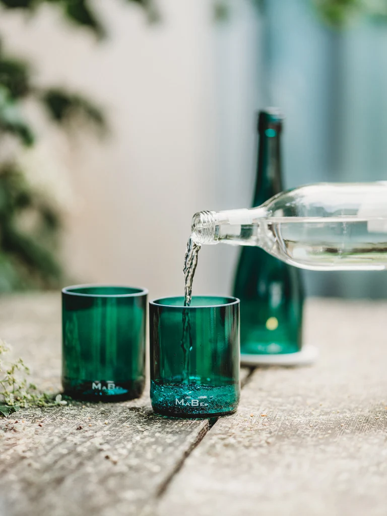 Trink Glas - Upcycling aus der dt. Weinflasche - witzig & ecofriendly - B2B