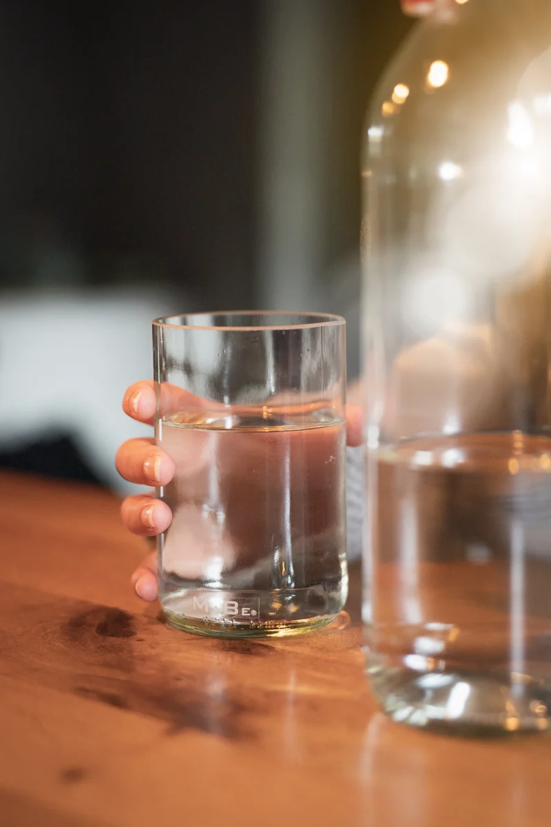 Trink Glas - Upcycling aus der dt. Weinflasche - witzig & ecofriendly - B2B