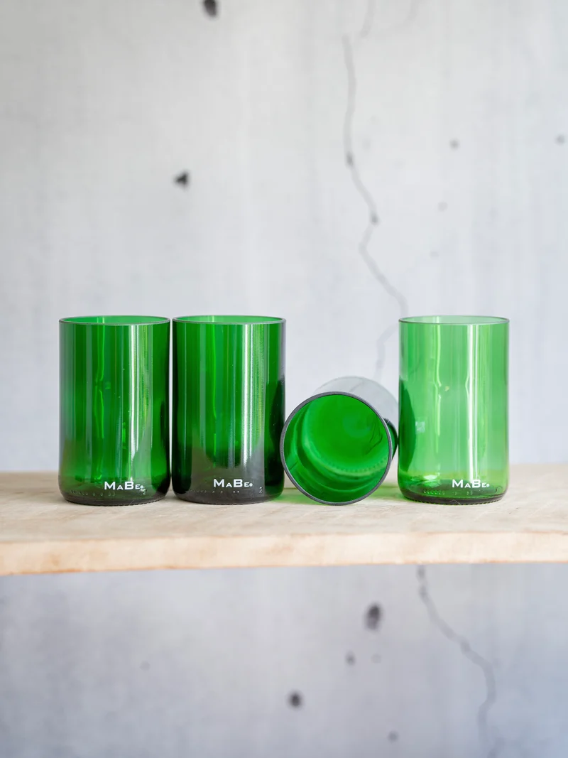 Trink Glas - Upcycling aus der dt. Weinflasche - witzig & ecofriendly - B2B