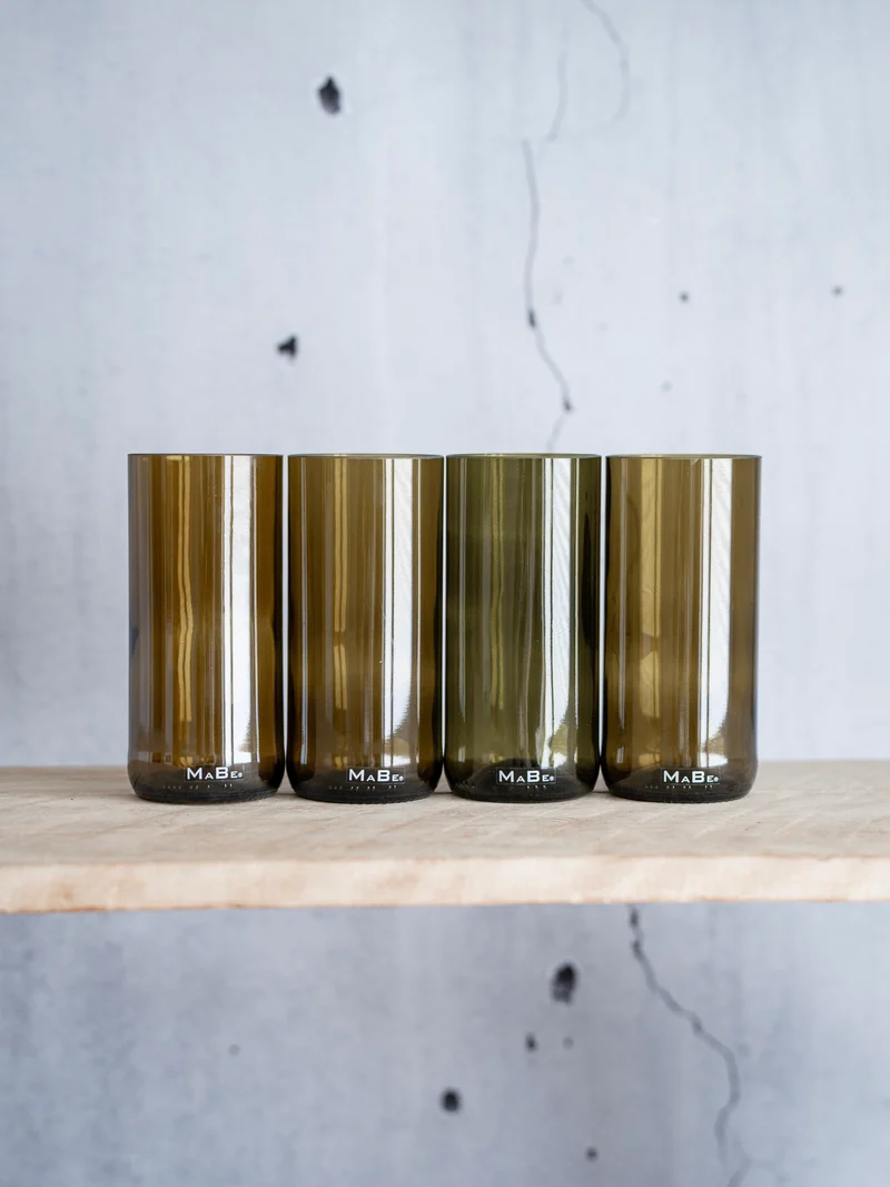 Trink Glas - Upcycling aus der dt. Weinflasche - witzig & ecofriendly - B2B