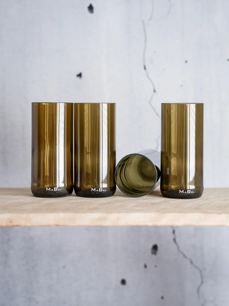 Trink Glas - Upcycling aus der dt. Weinflasche - witzig & ecofriendly - B2B