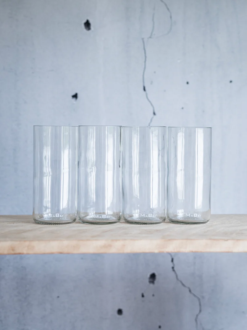 Trink Glas - Upcycling aus der dt. Weinflasche - witzig & ecofriendly - B2B