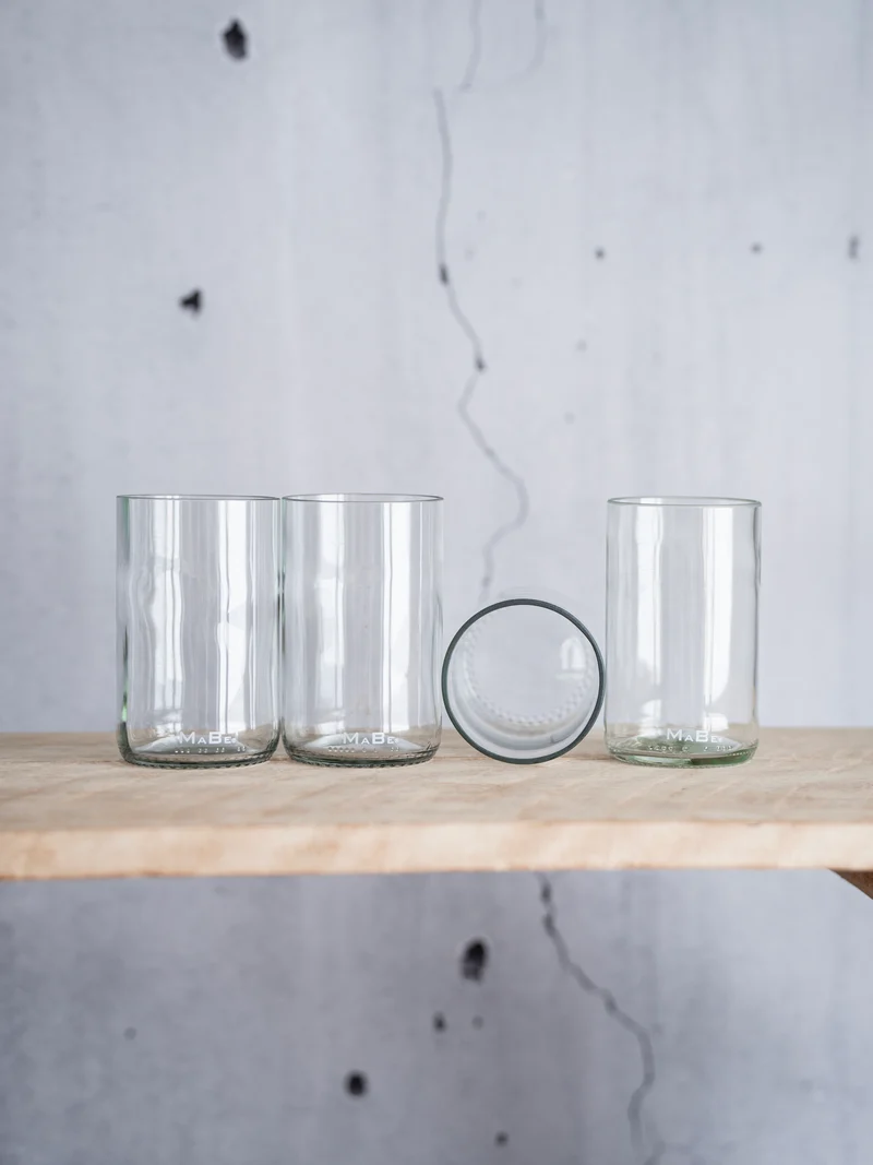 Trink Glas - Upcycling aus der dt. Weinflasche - witzig & ecofriendly - B2B