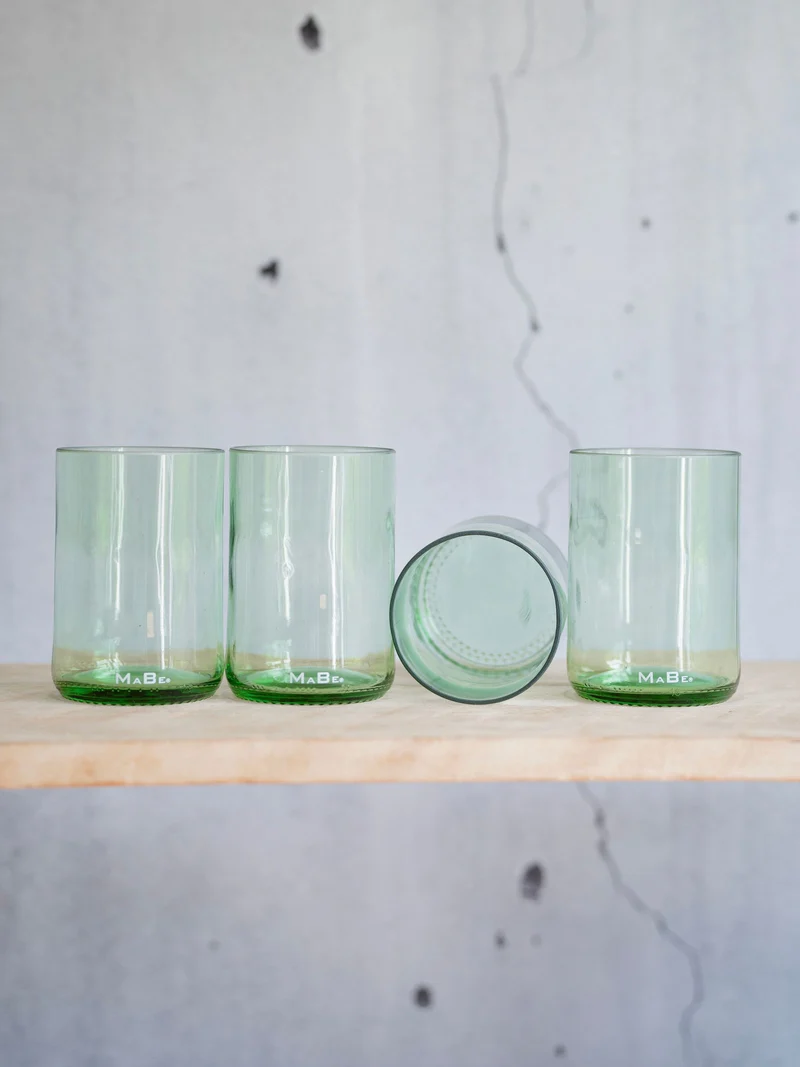 Trink Glas Weinflasche - Cheers, auf die Nachhaltigkeit - aus der 1l Weinflasche