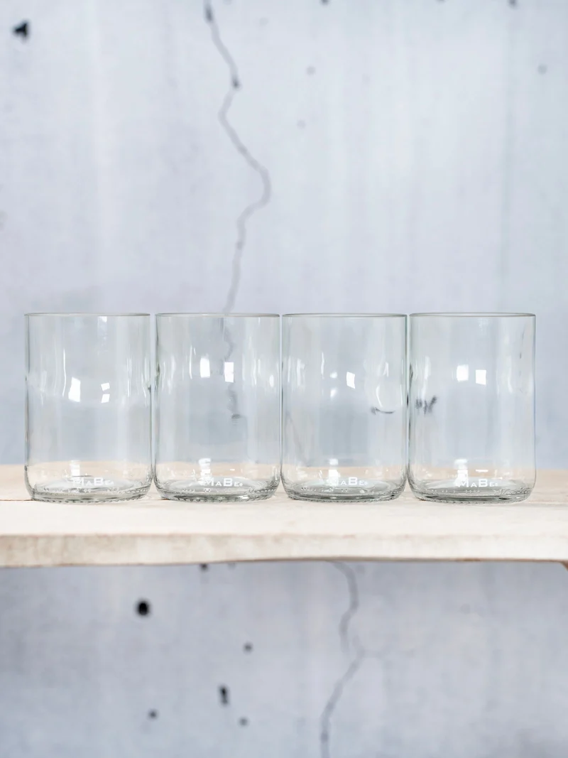 Trink Glas Weinflasche - Cheers, auf die Nachhaltigkeit - aus der 1l Weinflasche - B2B