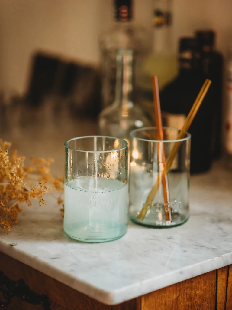 Fledermaus Glas 🦇 oder Vase ? Upcycling aus der Rum Flasche