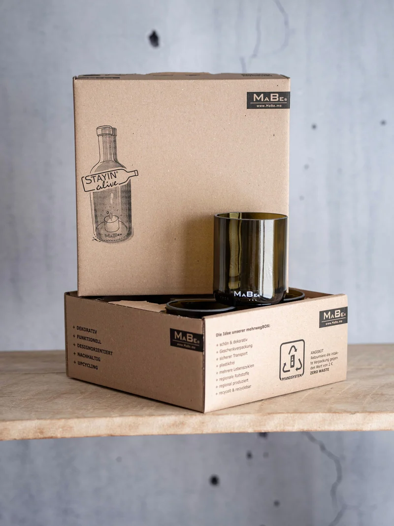 Trink Glas - 350 ml - witzig & nachhaltig, fair YEAH - aus der 0,7l Flasche - B2B