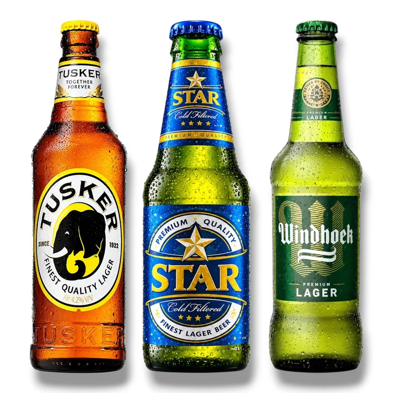 Afrika Bier Mix – Star, Windhoek & Tusker im Probierpaket