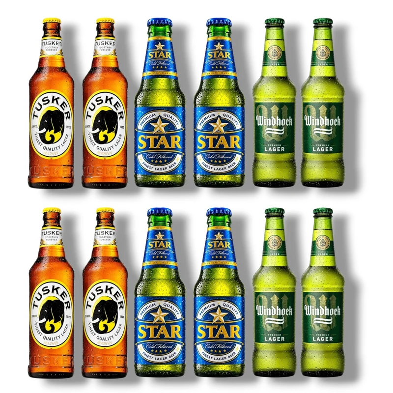 Afrika Bier Mix – Star, Windhoek & Tusker im Probierpaket