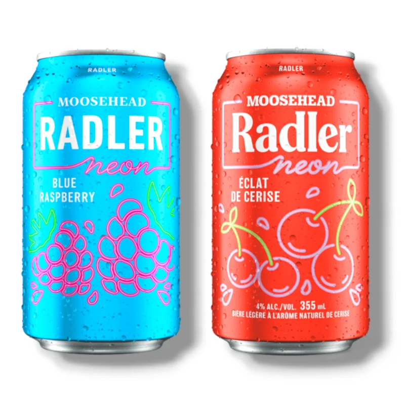 Moosehead Radler Neon Bundle - Blue Raspberry 355ml & Cherry Blast 355ml