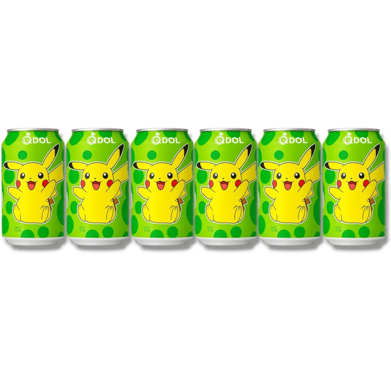 QDol Pokémon Pikachu Lime Sparkling Water 330ml – Erfrischend & Spritzig