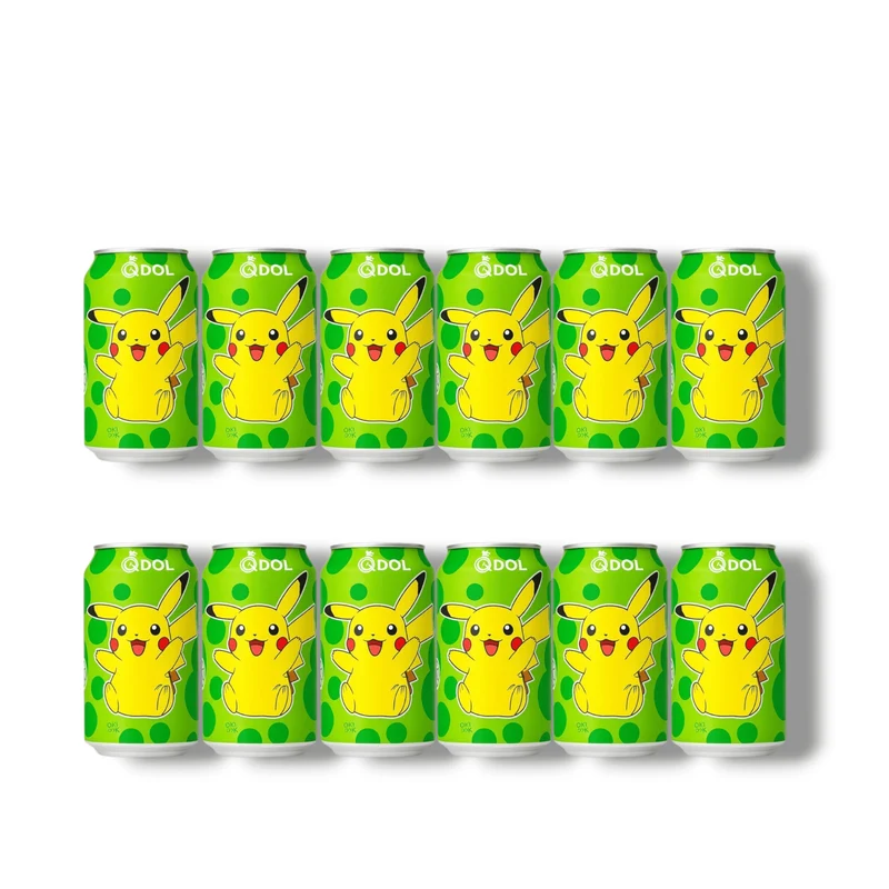 QDol Pokémon Pikachu Lime Sparkling Water 330ml – Erfrischend & Spritzig