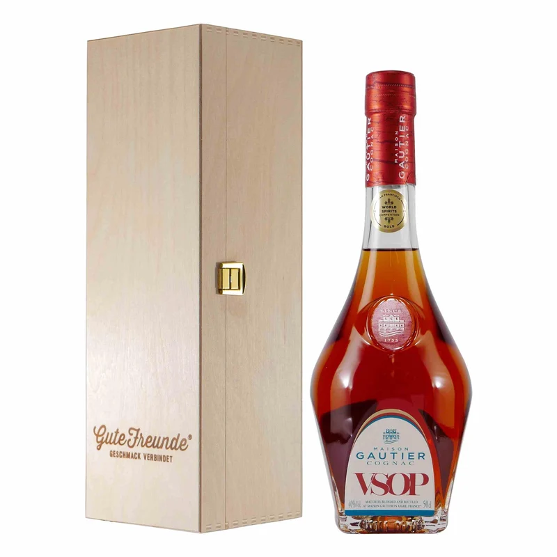 Maison Gautier Cognac V.S.O.P. mit Geschenk-Holzkiste