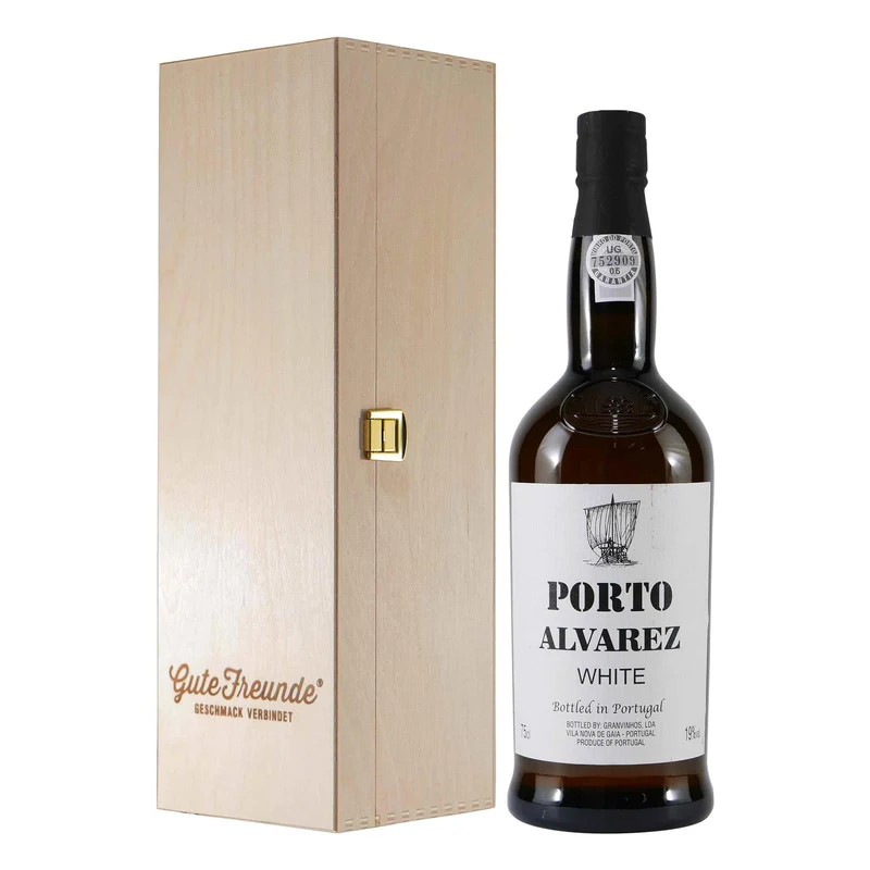 Alvarez Portwein -White- mit Geschenk-Holzkiste