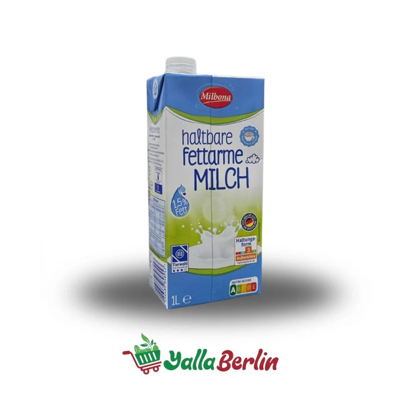 Milbona Haltbare Fettarme Milch 1,5% Fett