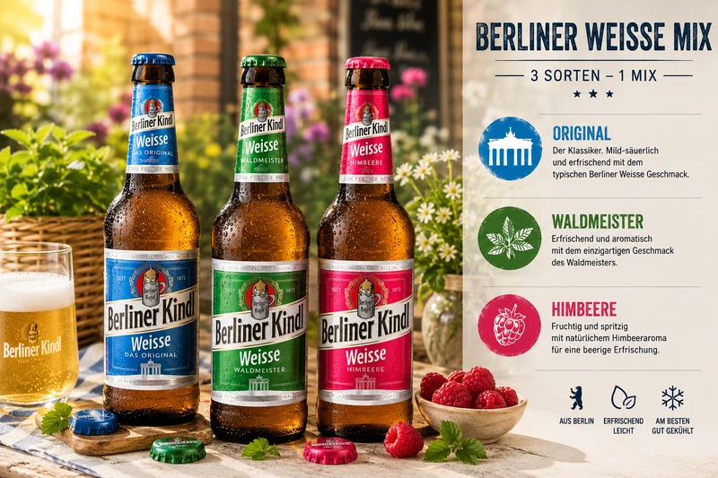 Berliner Kindl Weisse Mix 0,33l– Original, Waldmeister & Himbeere