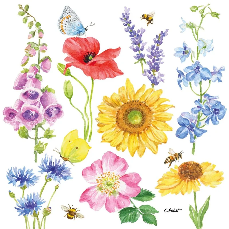 Blumige 🌷🌸🌻 Servietten - von ppd