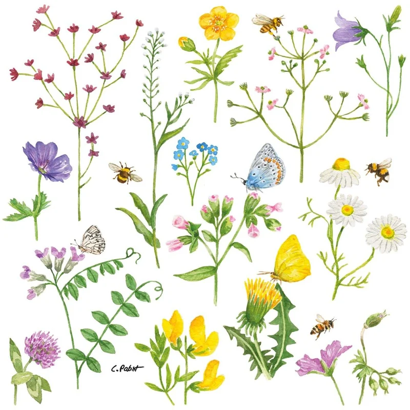 Frühlingsblumen Wiese Servietten - von ppd