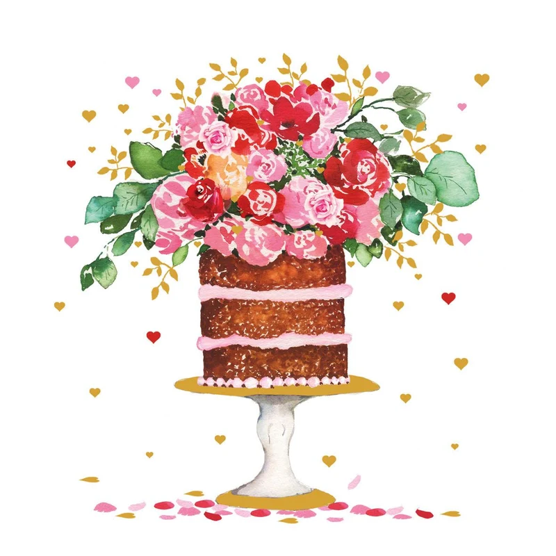 Torten & Rosen🌹🎂 Glück Servietten - von ppd