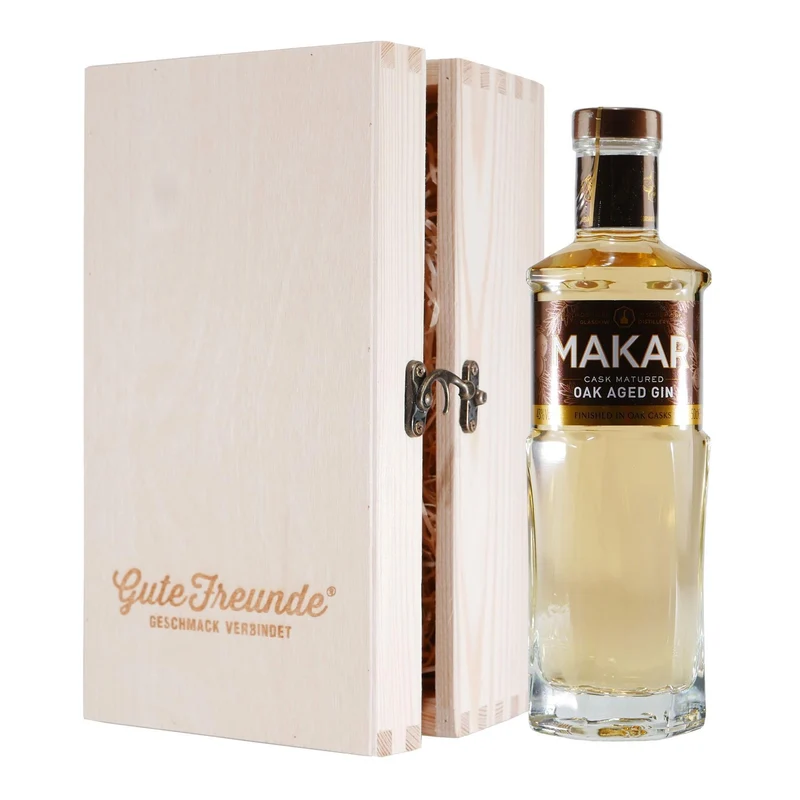 Makar Oak Aged Gin mit Geschenk-Holzkiste