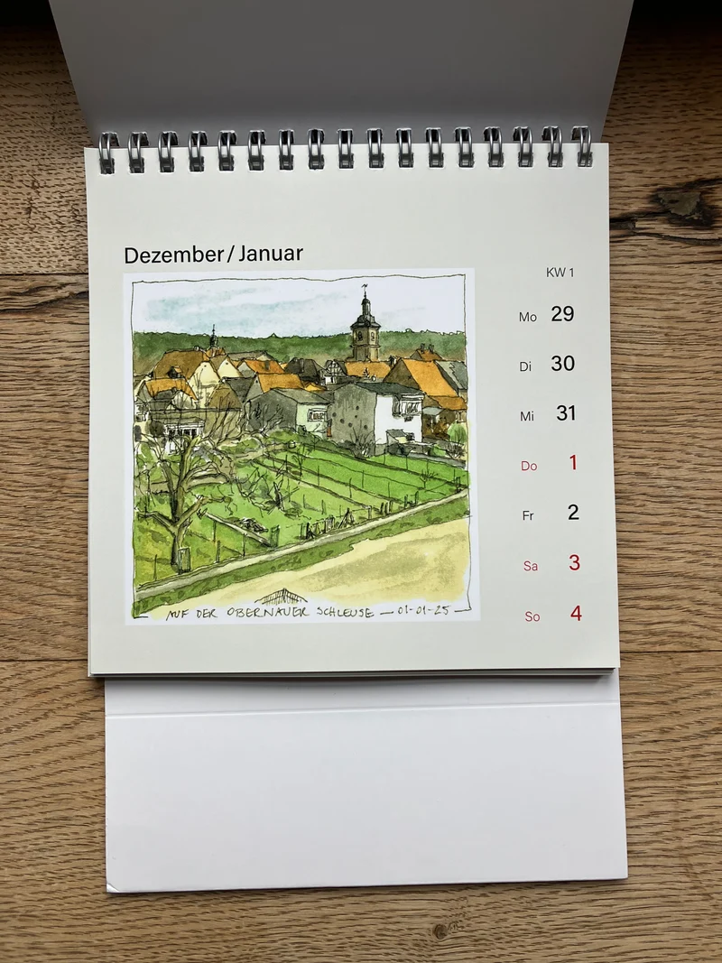 DAS LETZTE MAL IN DIESER ART: Wochenkalender von Bettina Klinkig - Aschaffenburger Skizzen 2026 - Urban Sketching