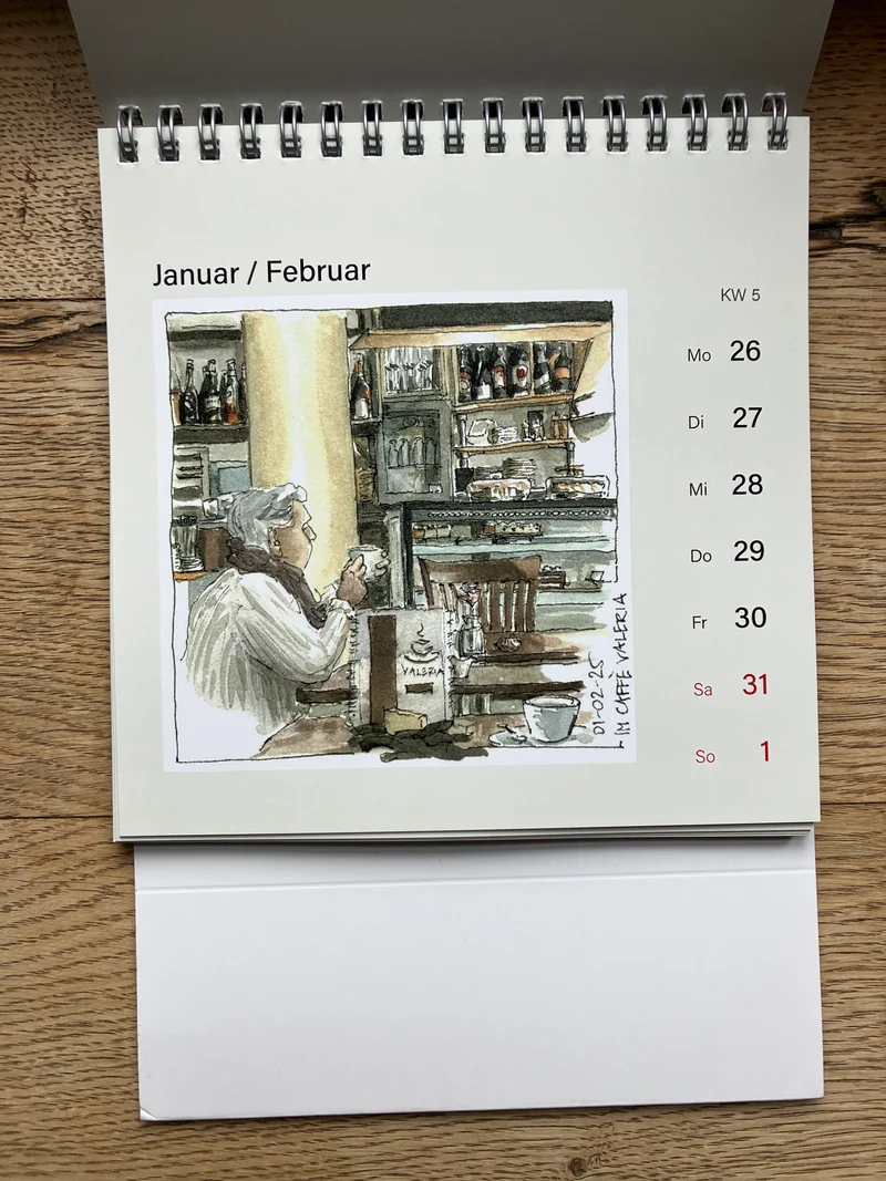 DAS LETZTE MAL IN DIESER ART: Wochenkalender von Bettina Klinkig - Aschaffenburger Skizzen 2026 - Urban Sketching