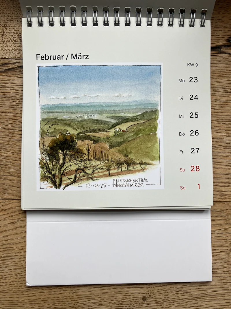 DAS LETZTE MAL IN DIESER ART: Wochenkalender von Bettina Klinkig - Aschaffenburger Skizzen 2026 - Urban Sketching